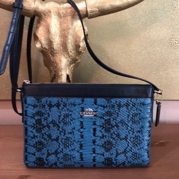 Coach Handbags - Coach Crossbody In Python Embossed Leather